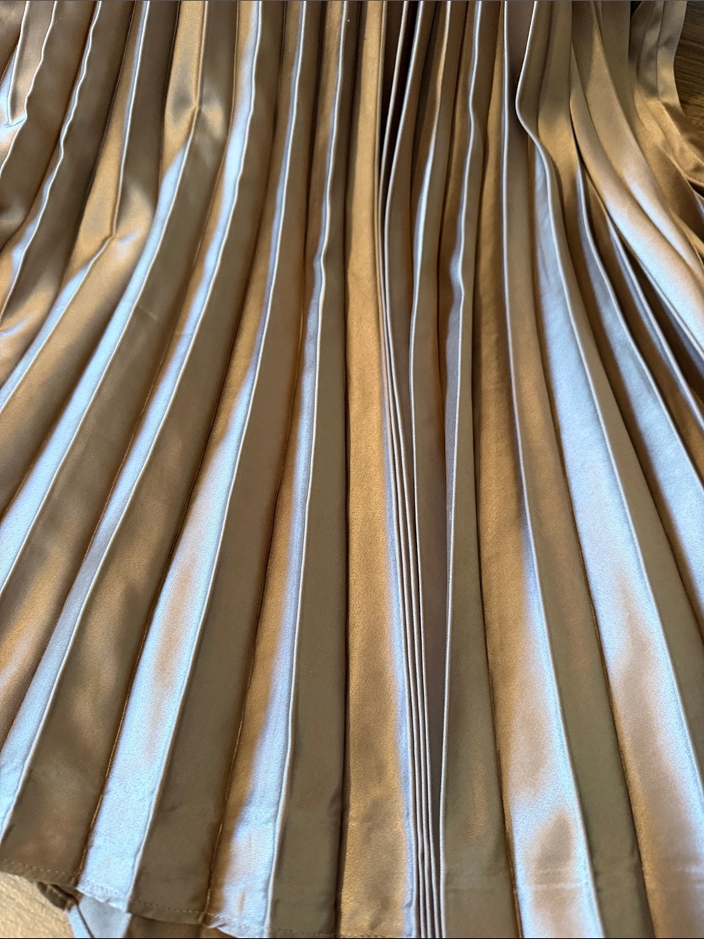 Anthropologie DO+BE Pleated Halter Midi Dress Taupe Champagne Size Medium EUC - Picture 9 of 13